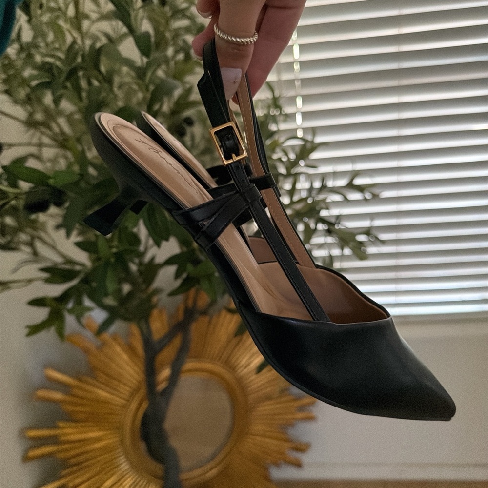 Elegant Black Slingback Heels